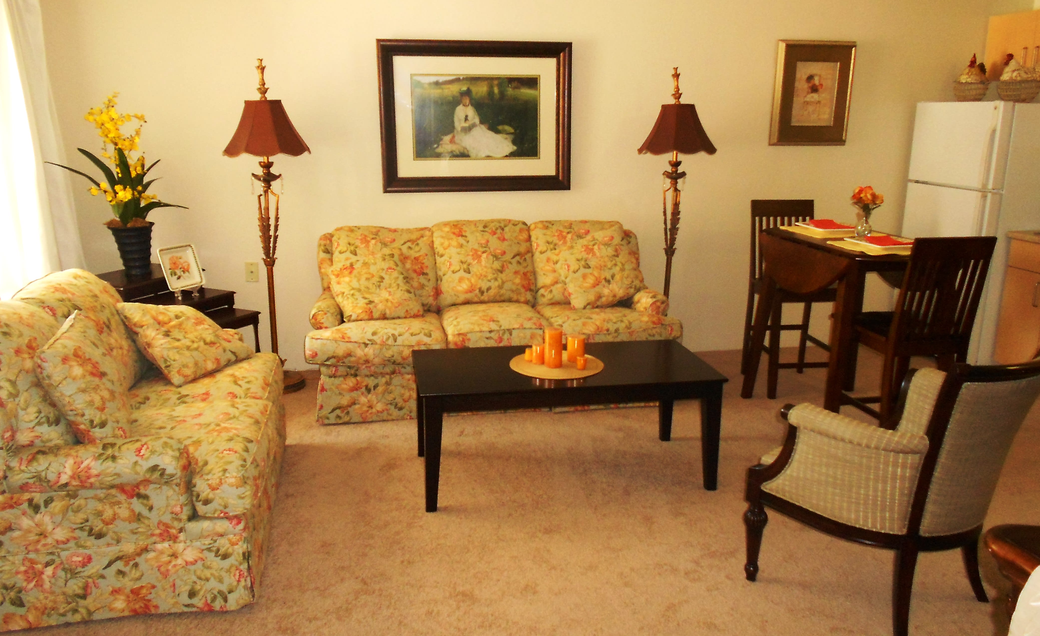 in unit seating area